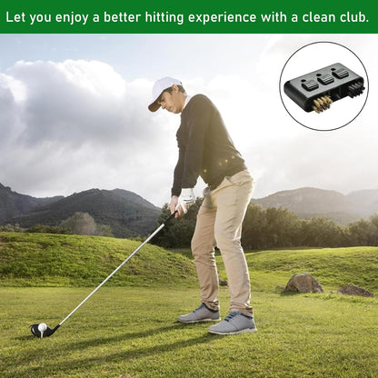 MEKEET Golf Club Cleaning Brush, 3-Piece Set, Black, Golf Club & Groove Cleaner