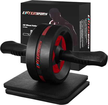 Ab Roller Wheel with Extra-Thick Non-Slip Knee Mat, Core & Abdominal Workout Equipment