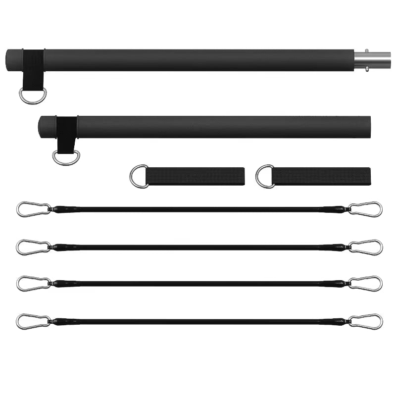 Pilates Bar Kit with Resistance Bands, Full-Body Home Gym Workout Set, Portable Yoga & Strength Training Equipment