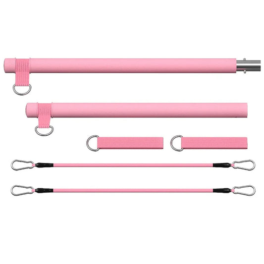 Pilates Bar Kit with Resistance Bands, Full-Body Home Gym Workout Set, Portable Yoga & Strength Training Equipment