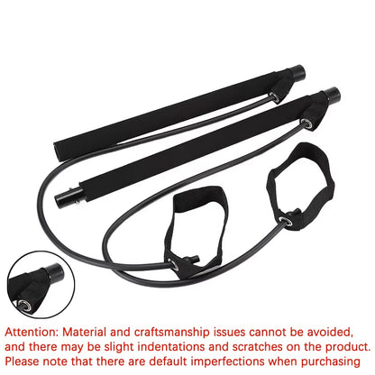 Pilates Bar Kit with Resistance Bands, Full-Body Home Gym Workout Set, Portable Yoga & Strength Training Equipment