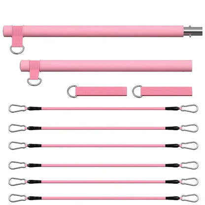 Pilates Bar Kit with Resistance Bands, Full-Body Home Gym Workout Set, Portable Yoga & Strength Training Equipment