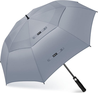 Large Golf Umbrella, Windproof Double-Canopy Automatic Open, Vented Strong Design, 51/56/62/68 Inch, for Golf & Outdoor Use