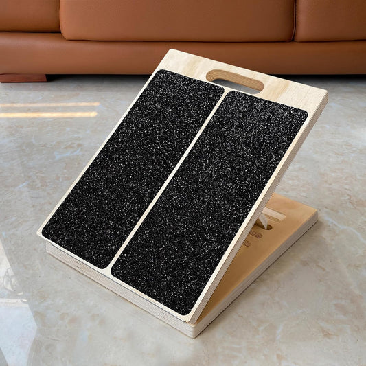 Adjustable Wooden Slant Board – Calf Stretch & Ankle Mobility Wedge for Squats, Balance & Leg Training