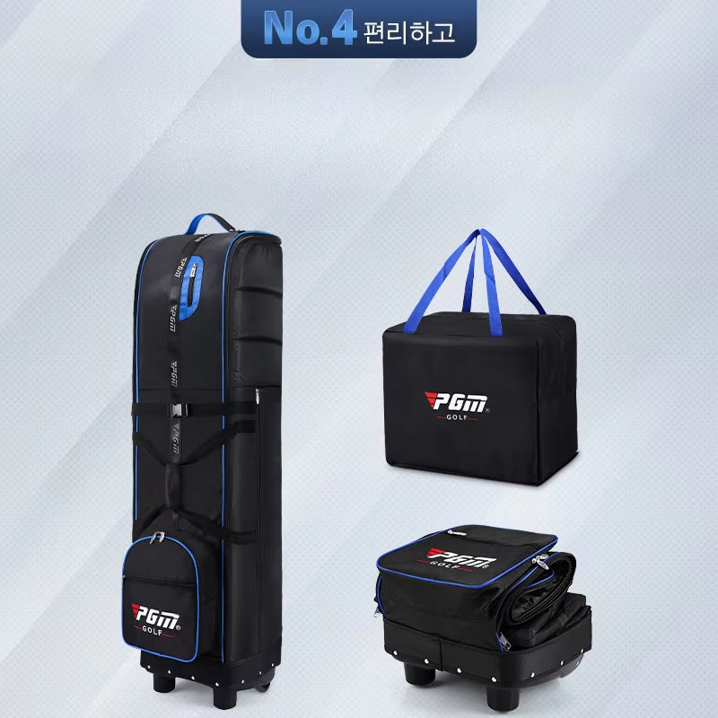 Golf Travel Bag with Wheels – Foldable Padded Golf Club Travel Cover with Reinforced Straps for Air Travel