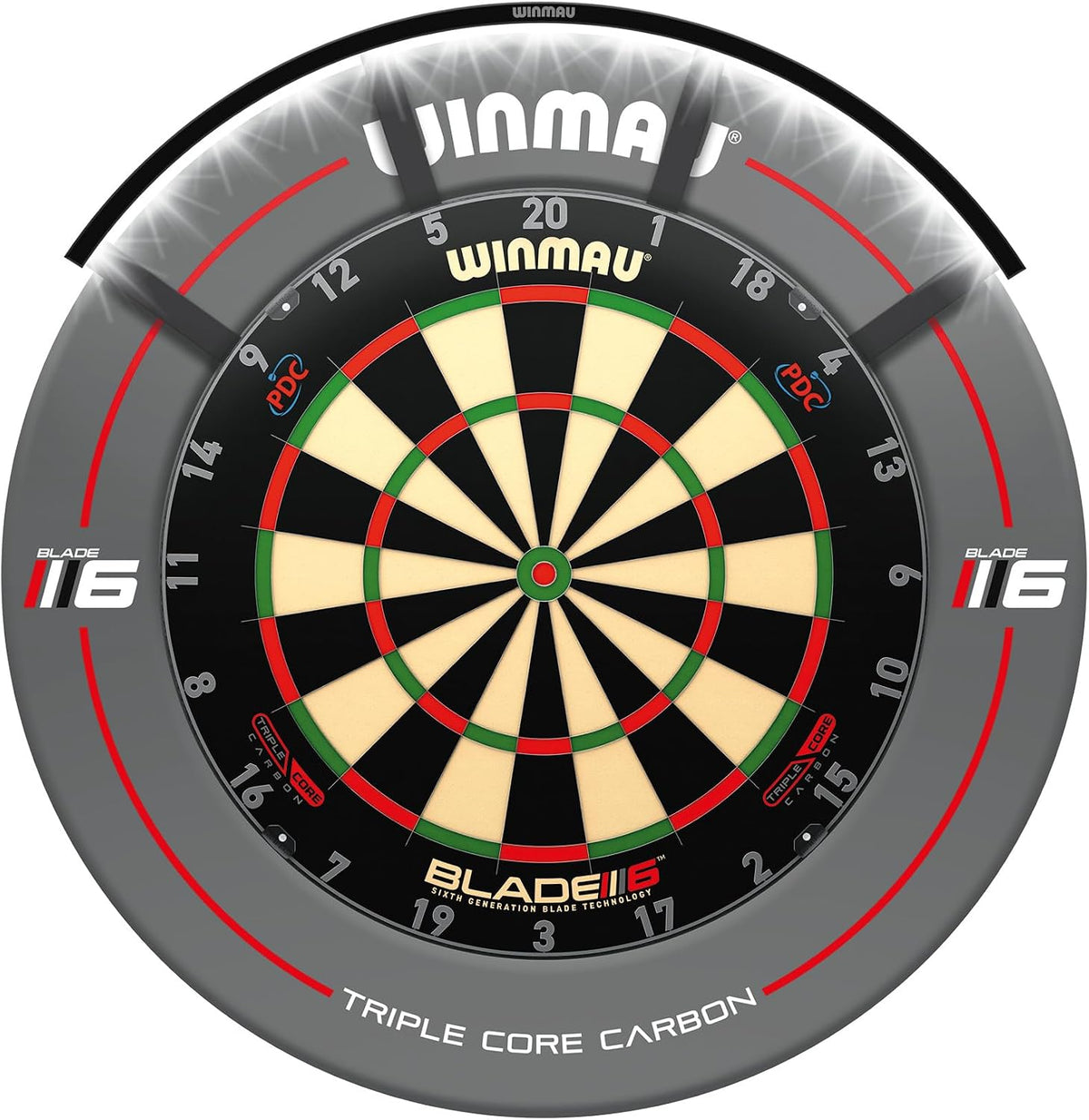 WINMAU Polaris Dartboard Light – 120° LED Lighting System with Magnetic Attachment