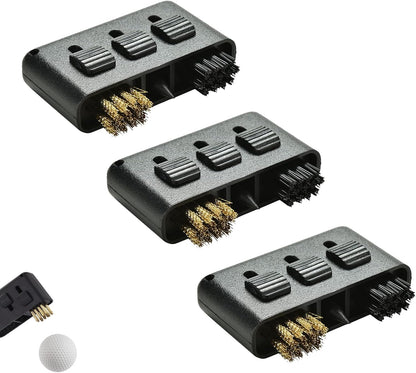 MEKEET Golf Club Cleaning Brush, 3-Piece Set, Black, Golf Club & Groove Cleaner