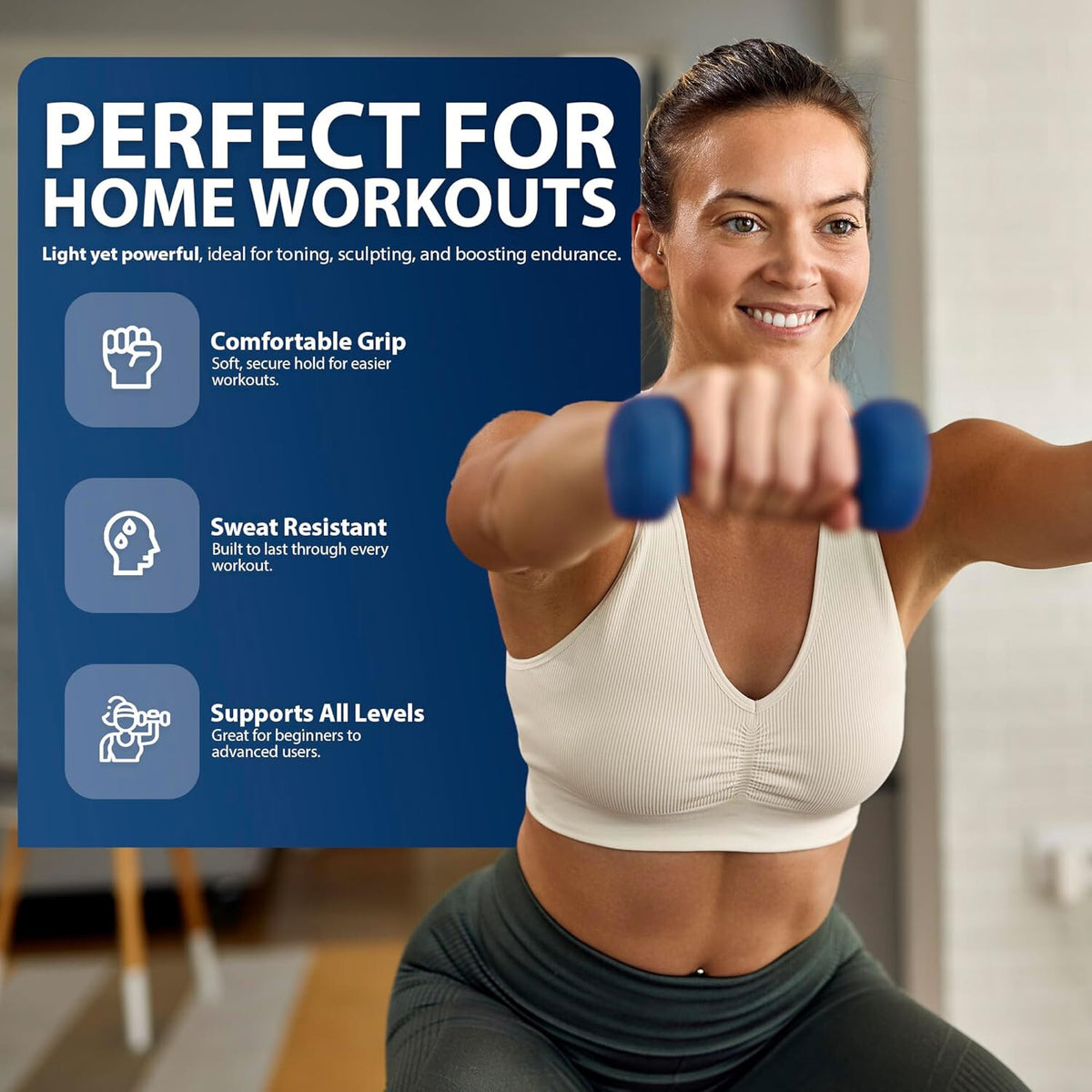 Neoprene Dumbbell Set, Cast Iron Hand Weights for Home Gym, Strength Training, Fitness & Aerobic Exercise
