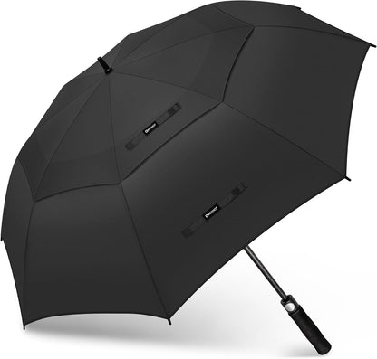Large Golf Umbrella, Windproof Double-Canopy Automatic Open, Vented Strong Design, 51/56/62/68 Inch, for Golf & Outdoor Use