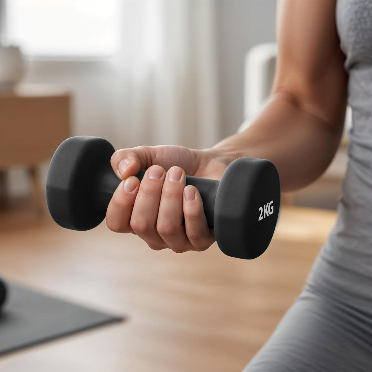 Neoprene Dumbbell Set, Cast Iron Hand Weights for Home Gym, Strength Training, Fitness & Aerobic Exercise