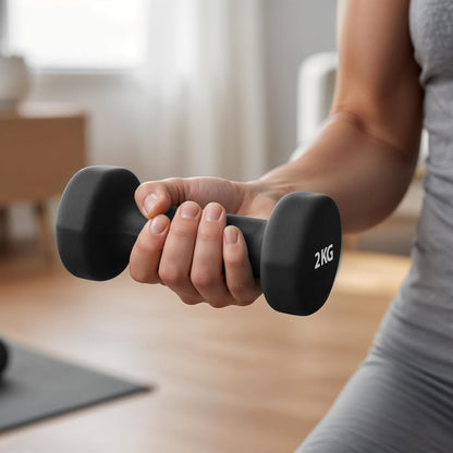 Neoprene Dumbbell Set, Cast Iron Hand Weights for Home Gym, Strength Training, Fitness & Aerobic Exercise