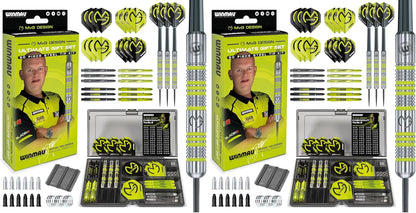 WINMAU Michael van Gerwen Gift Set – 50-Piece Steel Tip or Soft Tip Darts Set