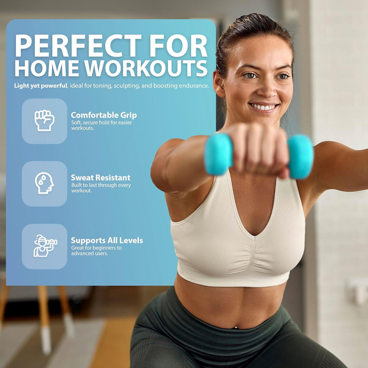 Neoprene Dumbbell Set, Cast Iron Hand Weights for Home Gym, Strength Training, Fitness & Aerobic Exercise