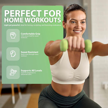 Neoprene Dumbbell Set, Cast Iron Hand Weights for Home Gym, Strength Training, Fitness & Aerobic Exercise