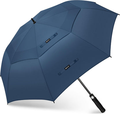 Large Golf Umbrella, Windproof Double-Canopy Automatic Open, Vented Strong Design, 51/56/62/68 Inch, for Golf & Outdoor Use