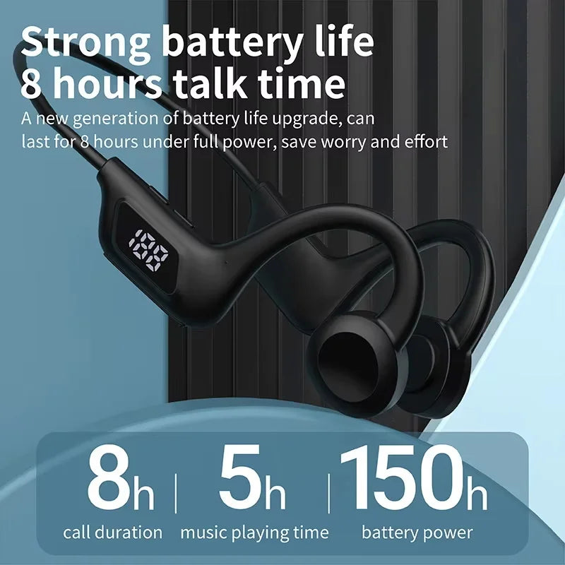 Wireless Bone Conduction Sports Headphones – Bluetooth Earphones with Microphone for Running, Swimming & Fitness