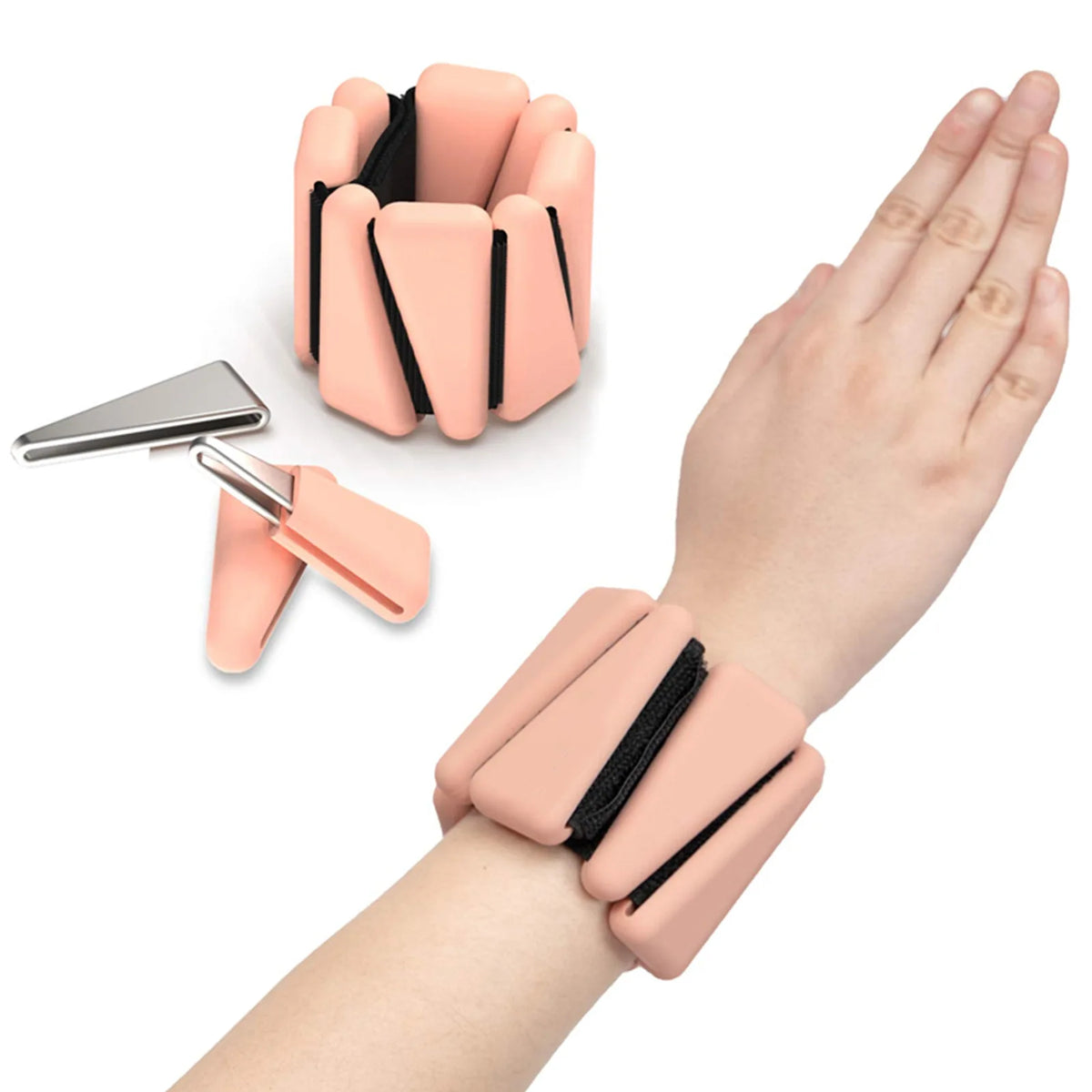 Adjustable Wrist & Ankle Weights, 1/2 lb Silicone Weighted Straps, Triangle Design for Yoga, Jogging & Fitness