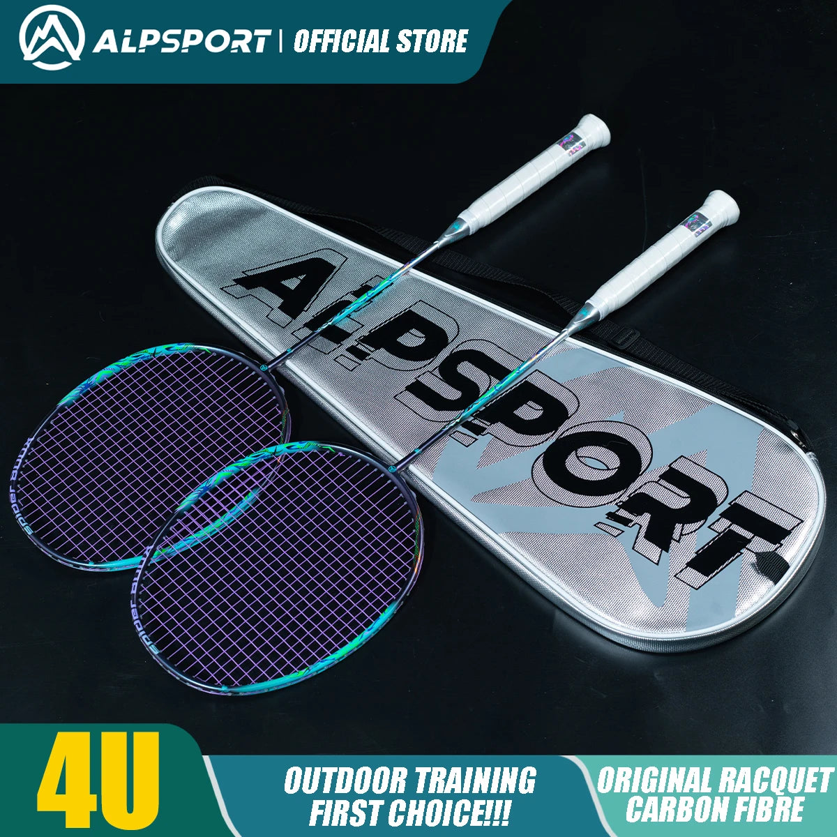 ALPSPORT AIR 10U Ultralight 52g T800 Badminton Racket Fast Rebound Lmported MAX 28LBS Carbon Fiber + Titanium Badminton Racket