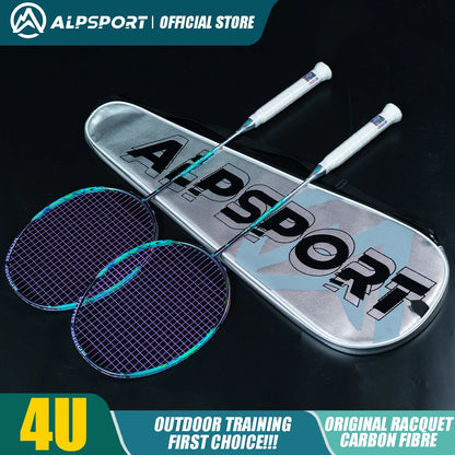 ALPSPORT AIR 10U Ultralight 52g T800 Badminton Racket Fast Rebound Lmported MAX 28LBS Carbon Fiber + Titanium Badminton Racket