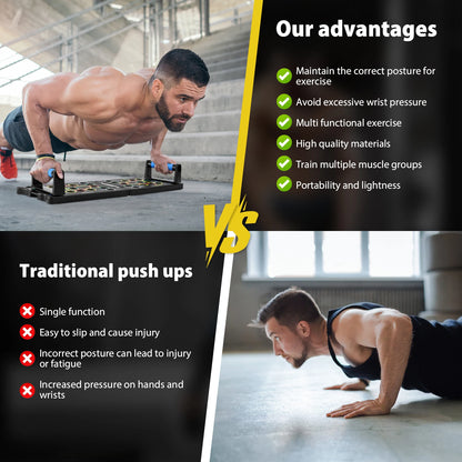Multifunctional Push-Up Board & Handles – Foldable Home Workout Strength Training System