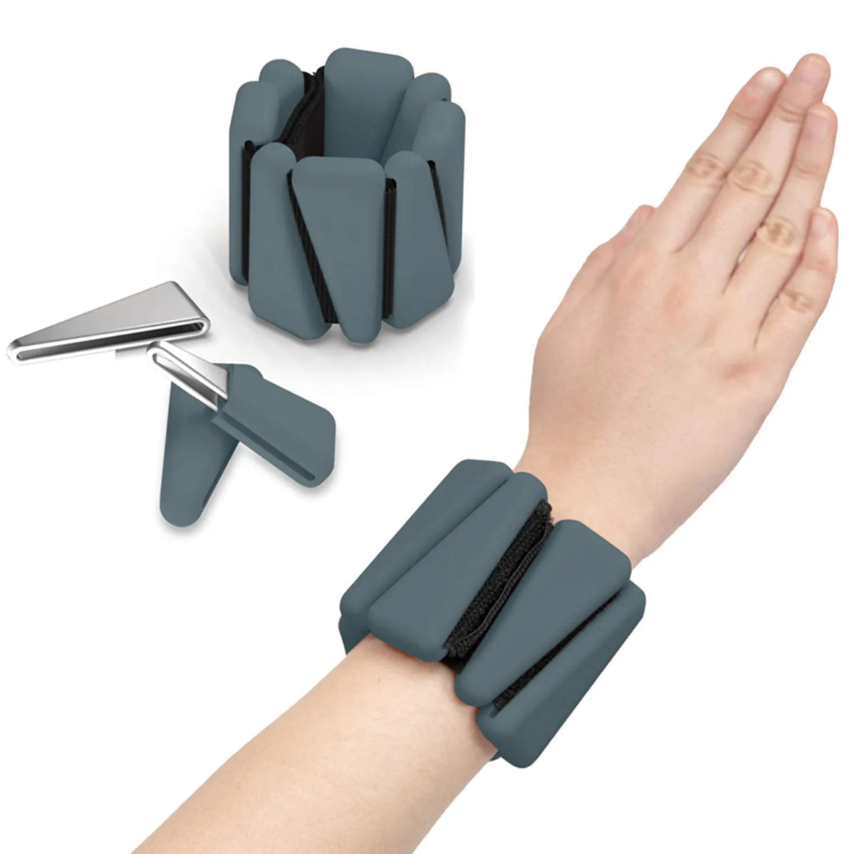 Adjustable Wrist & Ankle Weights, 1/2 lb Silicone Weighted Straps, Triangle Design for Yoga, Jogging & Fitness