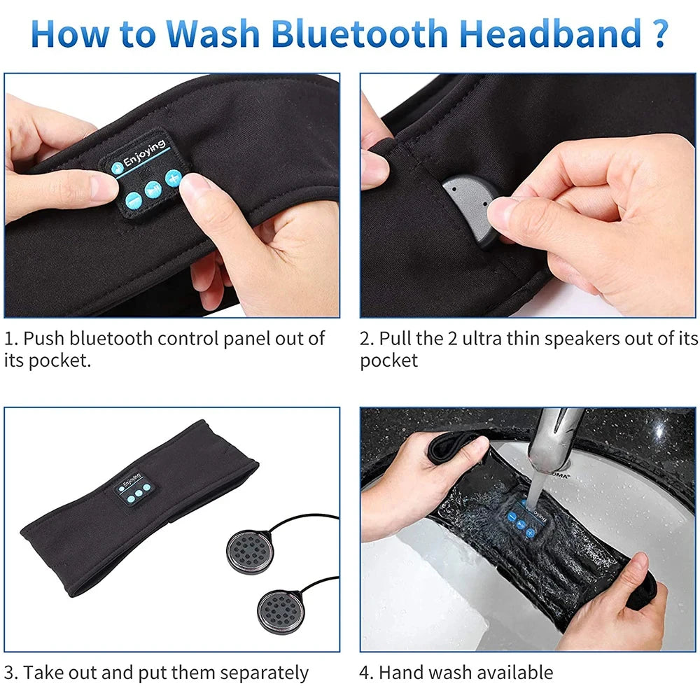 Bluetooth 5.0 Wireless Sports & Sleep Headband Headphones – Soft Elastic Music Headband & Eye Mask  I prefer this response