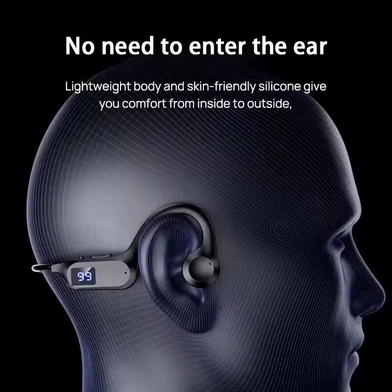 Wireless Bone Conduction Sports Headphones – Bluetooth Earphones with Microphone for Running, Swimming & Fitness