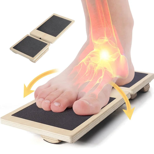 Single-Foot Balance Board – Wooden Ankle Strengthener & Wobble Board for Balance, Stability & Mobility