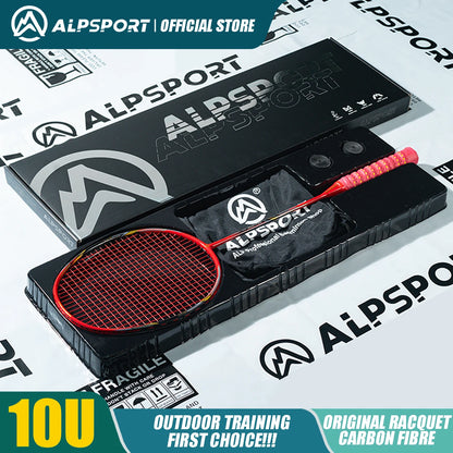 ALPSPORT AIR 10U Ultralight 52g T800 Badminton Racket Fast Rebound Lmported MAX 28LBS Carbon Fiber + Titanium Badminton Racket