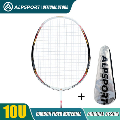 ALPSPORT AIR 10U Ultralight 52g T800 Badminton Racket Fast Rebound Lmported MAX 28LBS Carbon Fiber + Titanium Badminton Racket