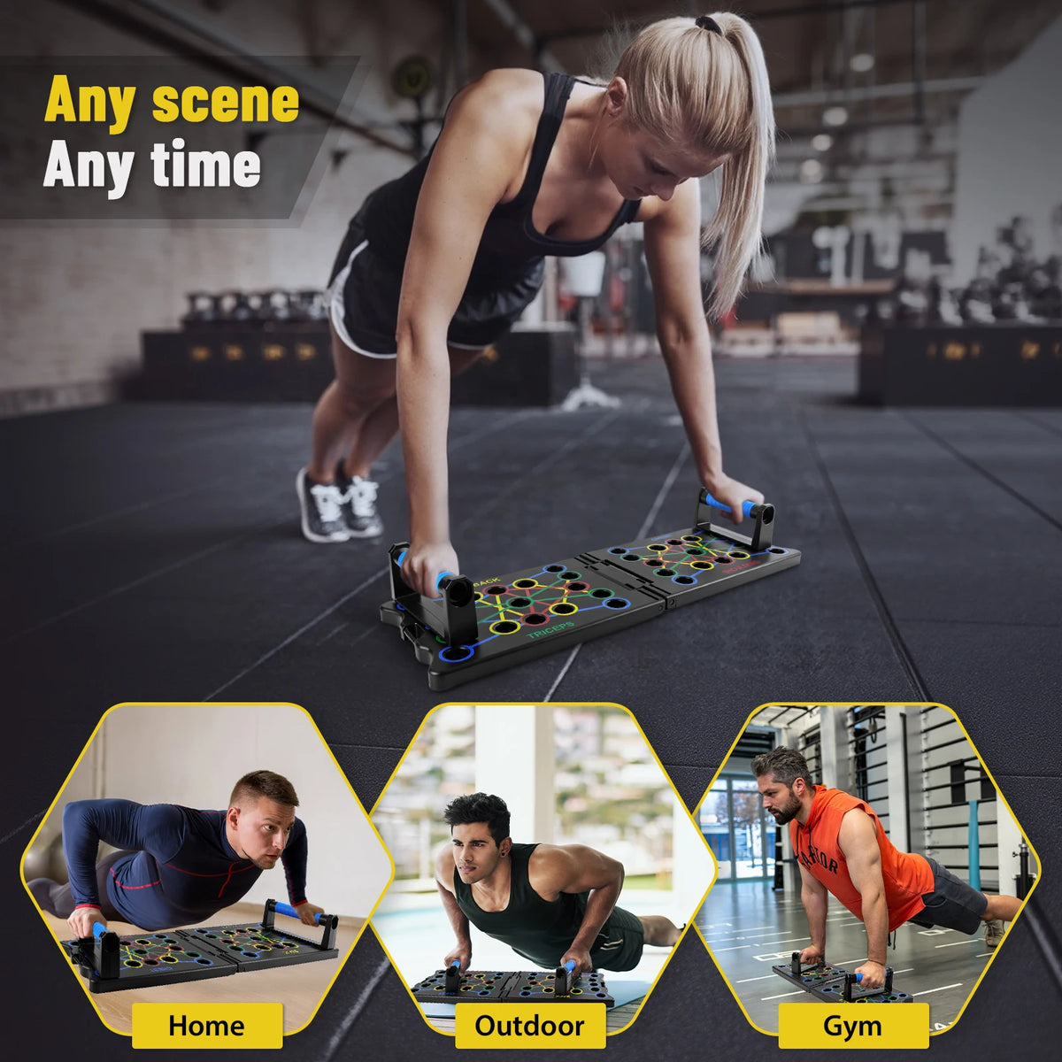 Multifunctional Push-Up Board & Handles – Foldable Home Workout Strength Training System