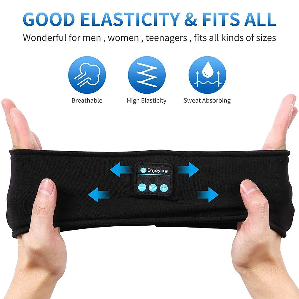 Bluetooth 5.0 Wireless Sports & Sleep Headband Headphones – Soft Elastic Music Headband & Eye Mask  I prefer this response