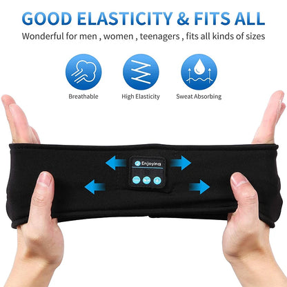 Bluetooth 5.0 Wireless Sports & Sleep Headband Headphones – Soft Elastic Music Headband & Eye Mask  I prefer this response