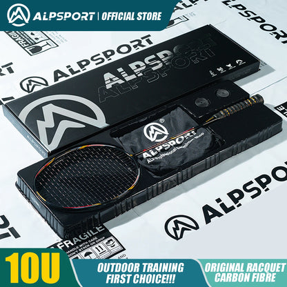 ALPSPORT AIR 10U Ultralight 52g T800 Badminton Racket Fast Rebound Lmported MAX 28LBS Carbon Fiber + Titanium Badminton Racket