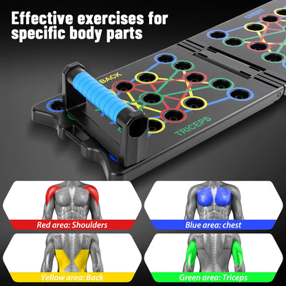 Multifunctional Push-Up Board & Handles – Foldable Home Workout Strength Training System