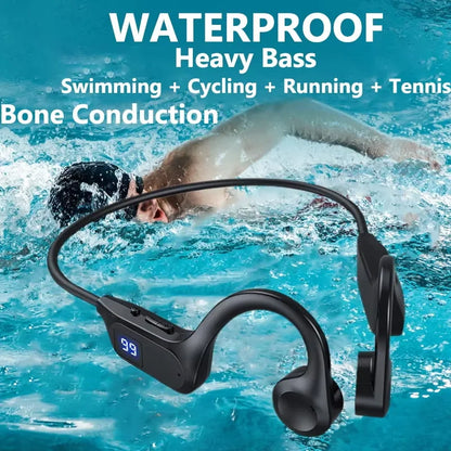 Wireless Bone Conduction Sports Headphones – Bluetooth Earphones with Microphone for Running, Swimming & Fitness