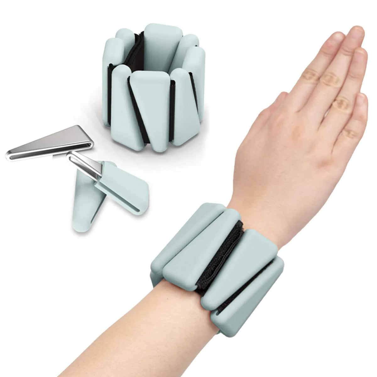 Adjustable Wrist & Ankle Weights, 1/2 lb Silicone Weighted Straps, Triangle Design for Yoga, Jogging & Fitness