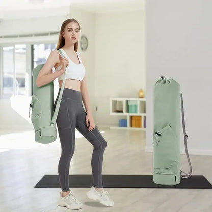Large-Capacity Yoga Mat Bag – Adjustable Shoulder Strap, Water Bottle Pocket & Wet Compartment