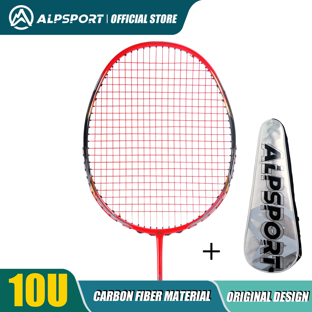 ALPSPORT AIR 10U Ultralight 52g T800 Badminton Racket Fast Rebound Lmported MAX 28LBS Carbon Fiber + Titanium Badminton Racket