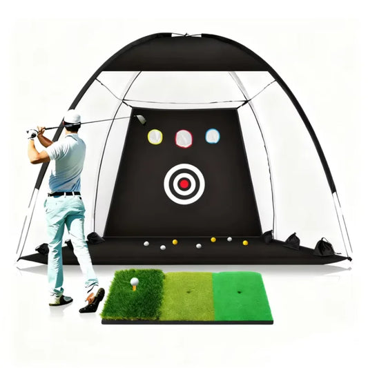Golf Practice Net, Foldable Chipping & Swing Training Net, Indoor & Outdoor Golf Practice Cage, 1M/2M/3M