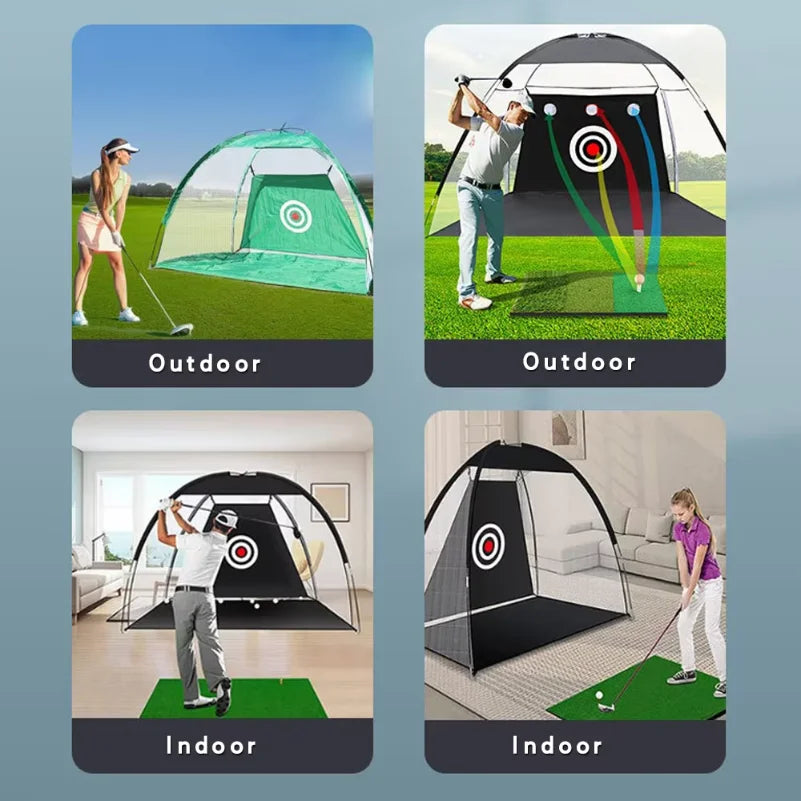 Golf Practice Net, Foldable Chipping & Swing Training Net, Indoor & Outdoor Golf Practice Cage, 1M/2M/3M