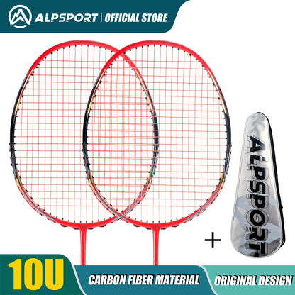 ALPSPORT AIR 10U Ultralight 52g T800 Badminton Racket Fast Rebound Lmported MAX 28LBS Carbon Fiber + Titanium Badminton Racket