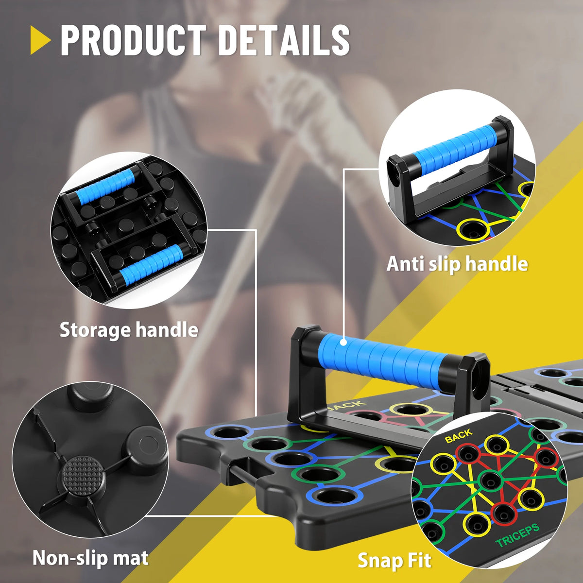 Multifunctional Push-Up Board & Handles – Foldable Home Workout Strength Training System