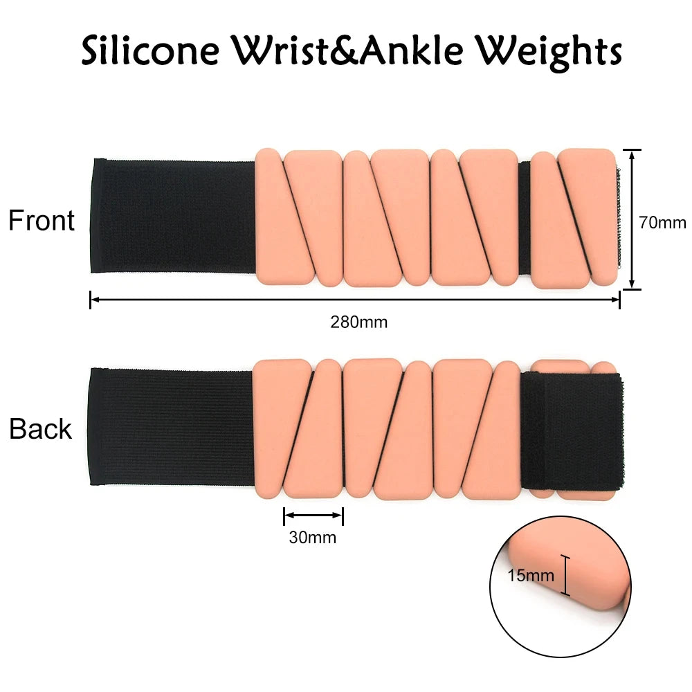 Adjustable Wrist & Ankle Weights, 1/2 lb Silicone Weighted Straps, Triangle Design for Yoga, Jogging & Fitness