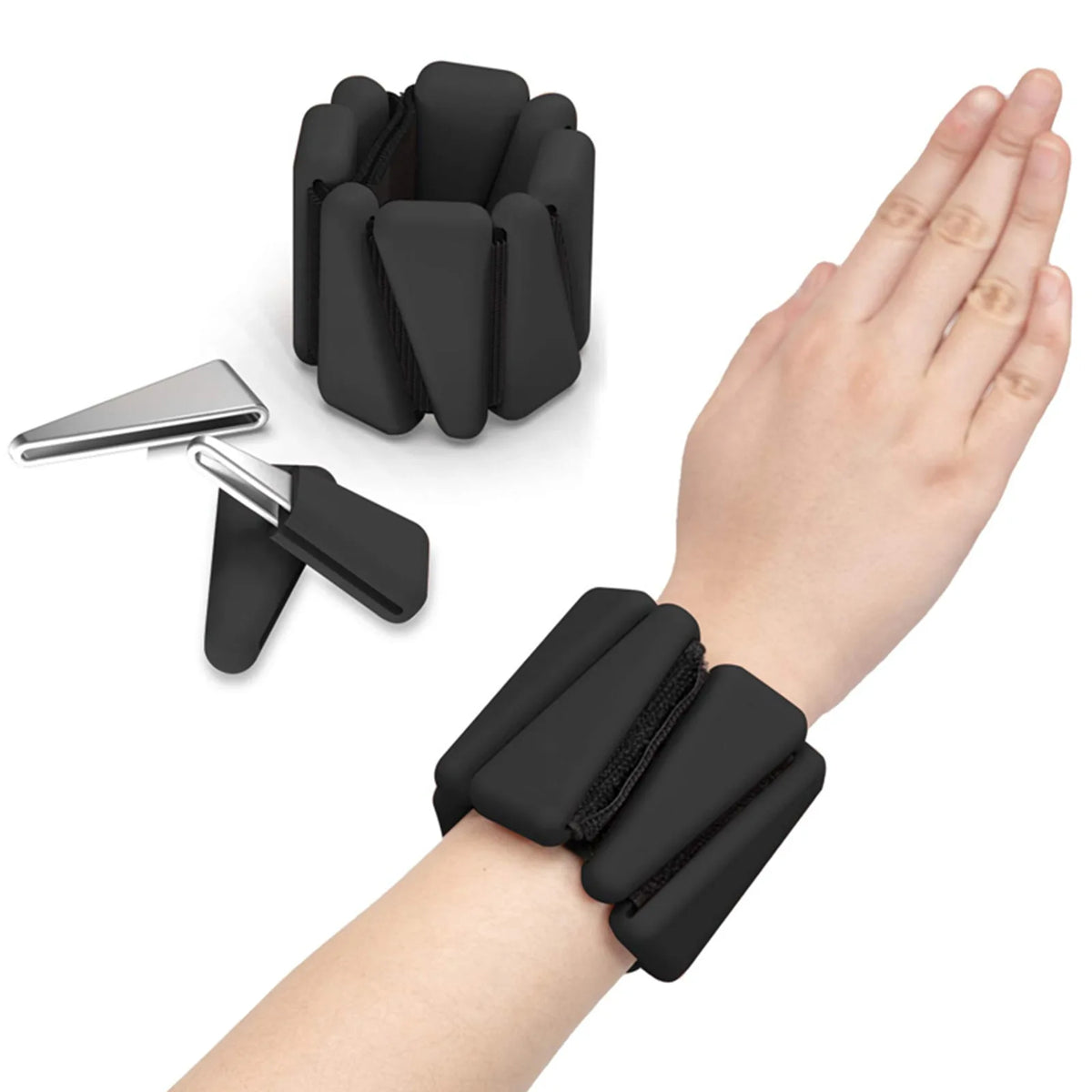 Adjustable Wrist & Ankle Weights, 1/2 lb Silicone Weighted Straps, Triangle Design for Yoga, Jogging & Fitness