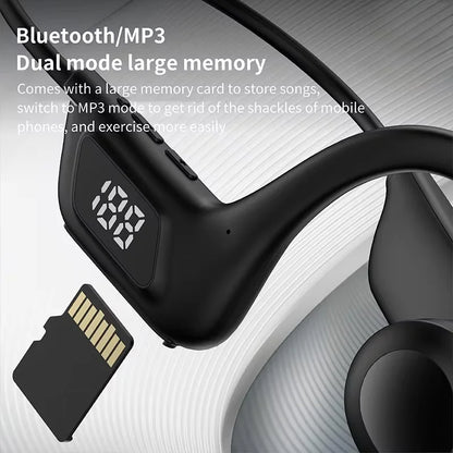 Wireless Bone Conduction Sports Headphones – Bluetooth Earphones with Microphone for Running, Swimming & Fitness