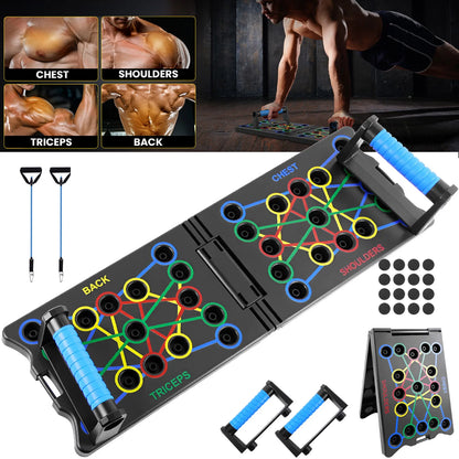 Multifunctional Push-Up Board & Handles – Foldable Home Workout Strength Training System