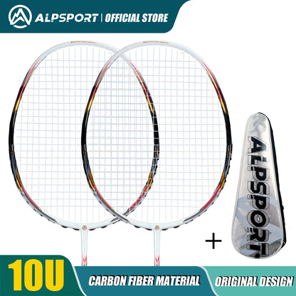 ALPSPORT AIR 10U Ultralight 52g T800 Badminton Racket Fast Rebound Lmported MAX 28LBS Carbon Fiber + Titanium Badminton Racket