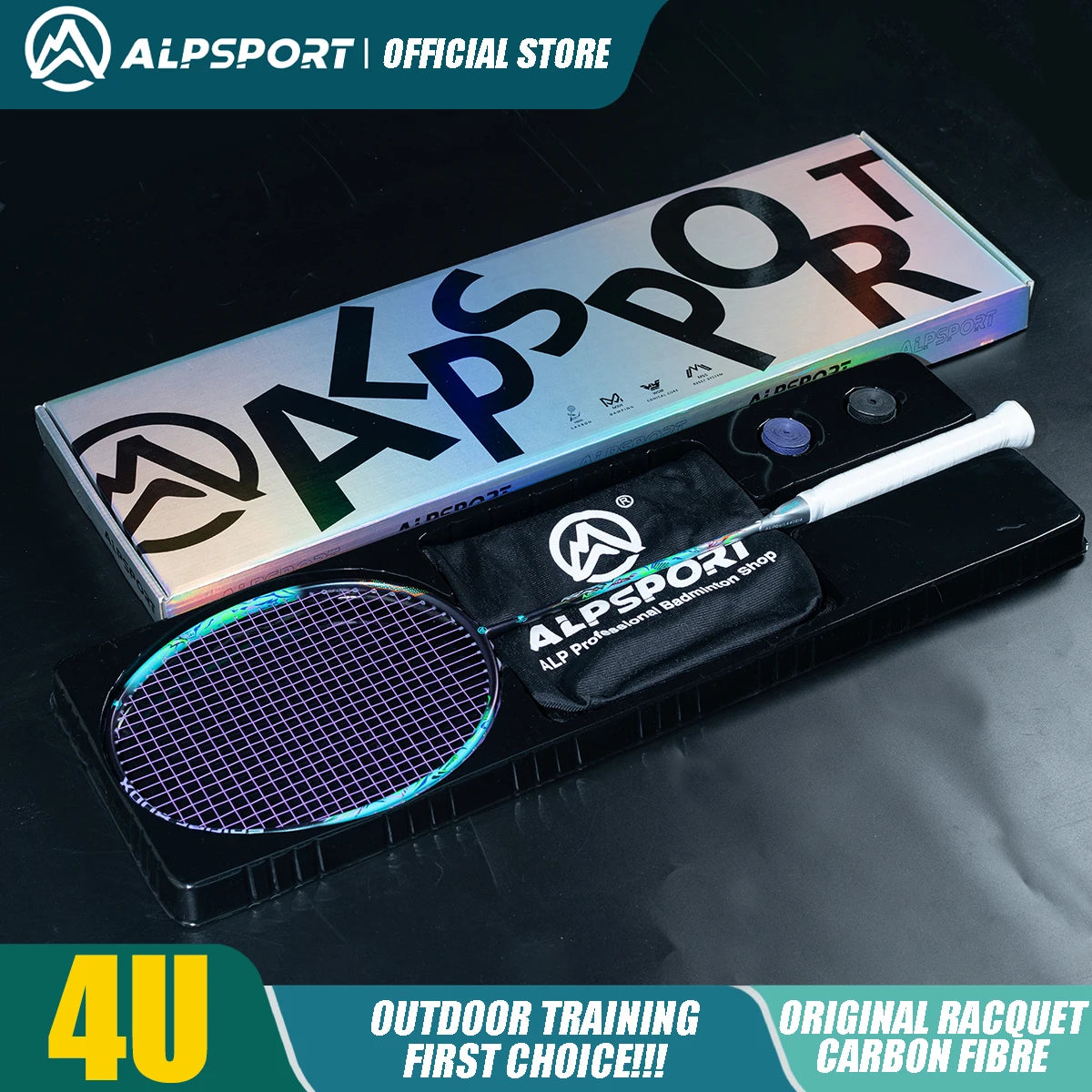 ALPSPORT AIR 10U Ultralight 52g T800 Badminton Racket Fast Rebound Lmported MAX 28LBS Carbon Fiber + Titanium Badminton Racket