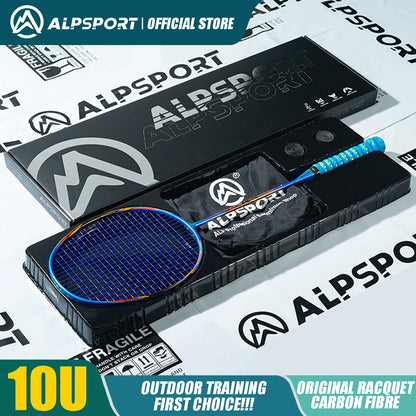 ALPSPORT AIR 10U Ultralight 52g T800 Badminton Racket Fast Rebound Lmported MAX 28LBS Carbon Fiber + Titanium Badminton Racket